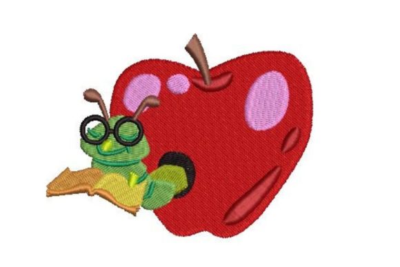 Book Worm: A Charming Back to School Embroidery Design