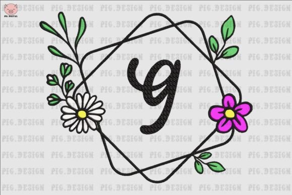 Flower Daisy Font G Embroidery