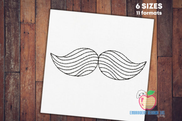 Retro Mustache Symbol: Designer Review for Boutique Sweatshirt Embroidery