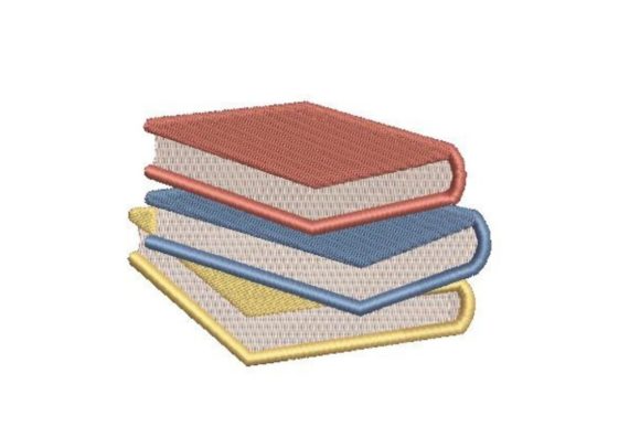 Stack of Books Embroidery Design Reviewed for Business Merch